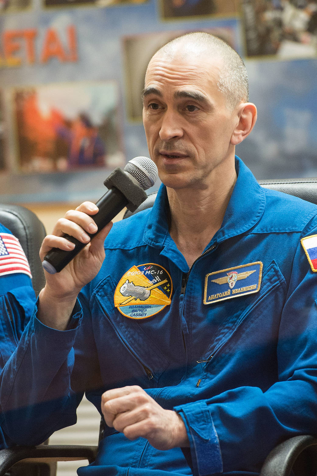 Expedition 63 crewmember Anatoly Ivanishin responds to questions