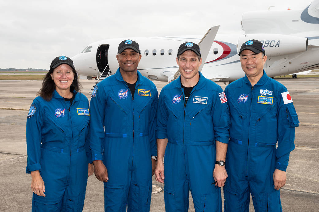SpaceX Crew-1 crewmates at Ellington Field in Houston