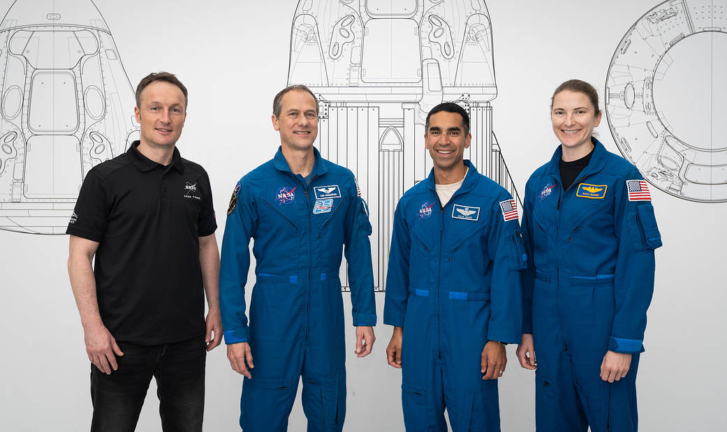 SpaceX Crew-3 astronauts pose for a portrait during preflight training
