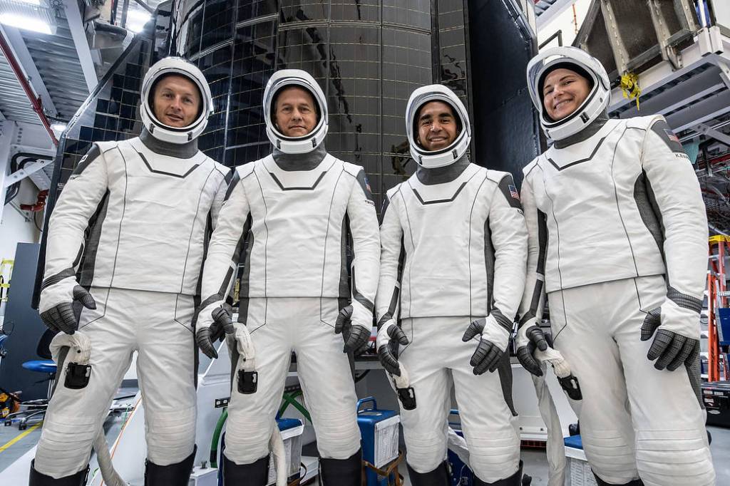 SpaceX Crew-3 astronauts during a training session