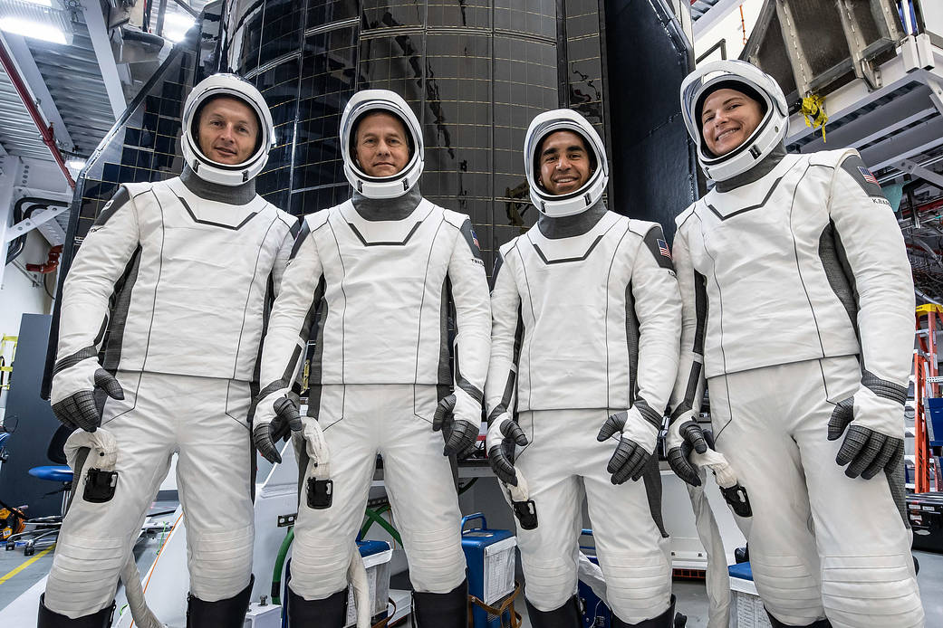 SpaceX Crew-3 astronauts during a training session