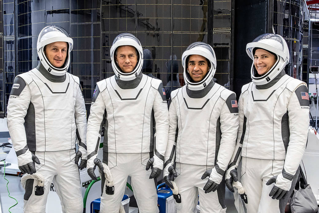 SpaceX Crew-3 astronauts during a training session