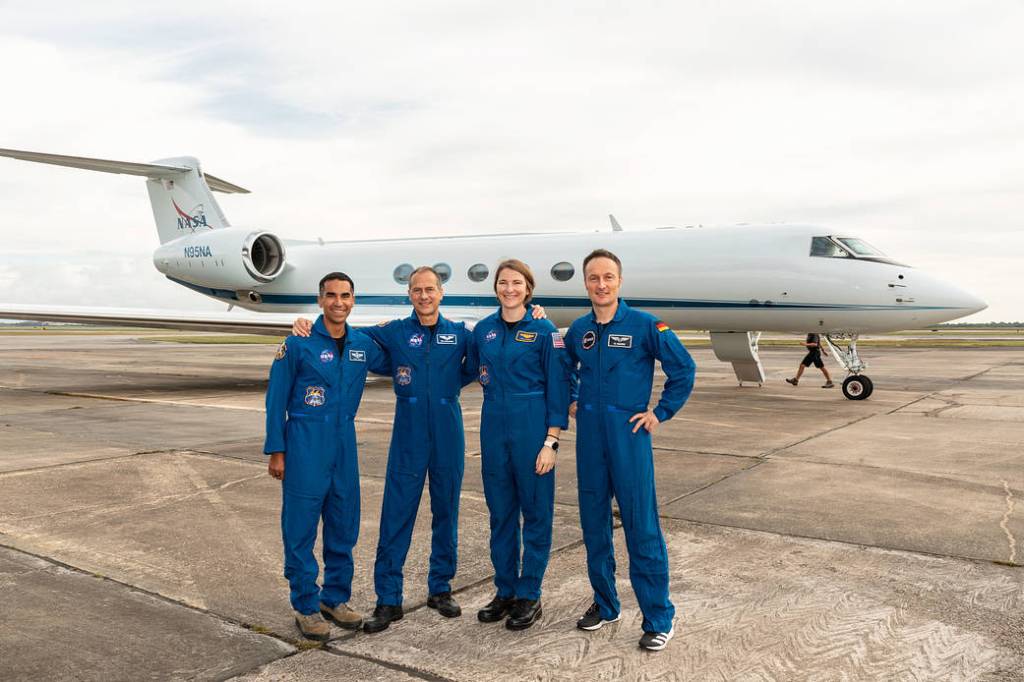 SpaceX Crew-3 astronauts at Ellington Field in Houston, Texas