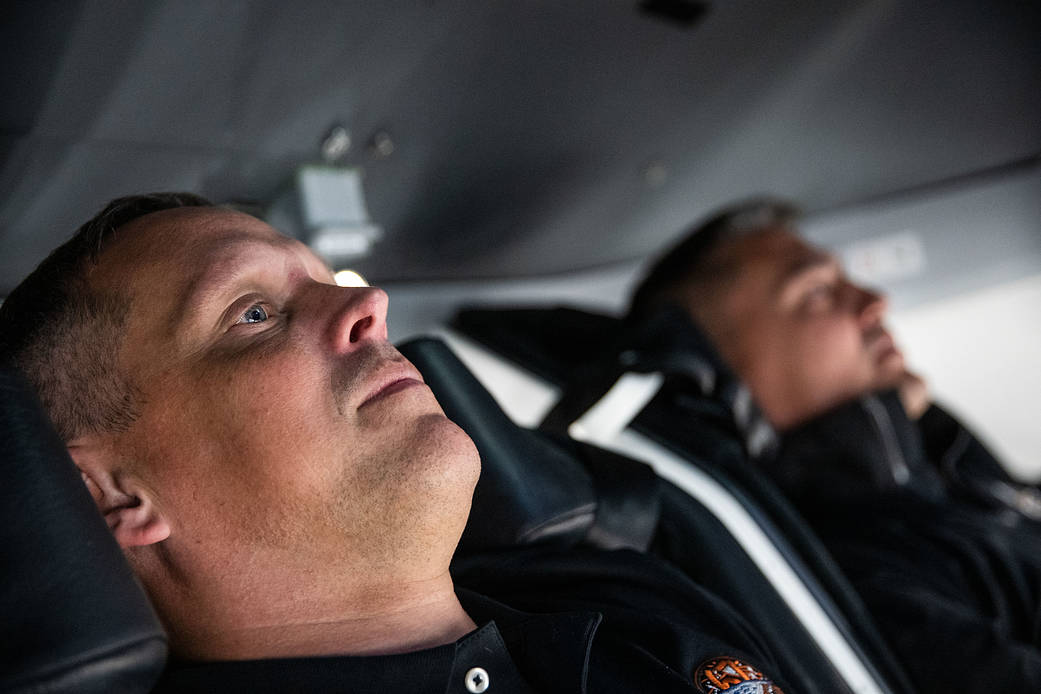 NASA astronauts Bob Hines and Kjell Lindgren