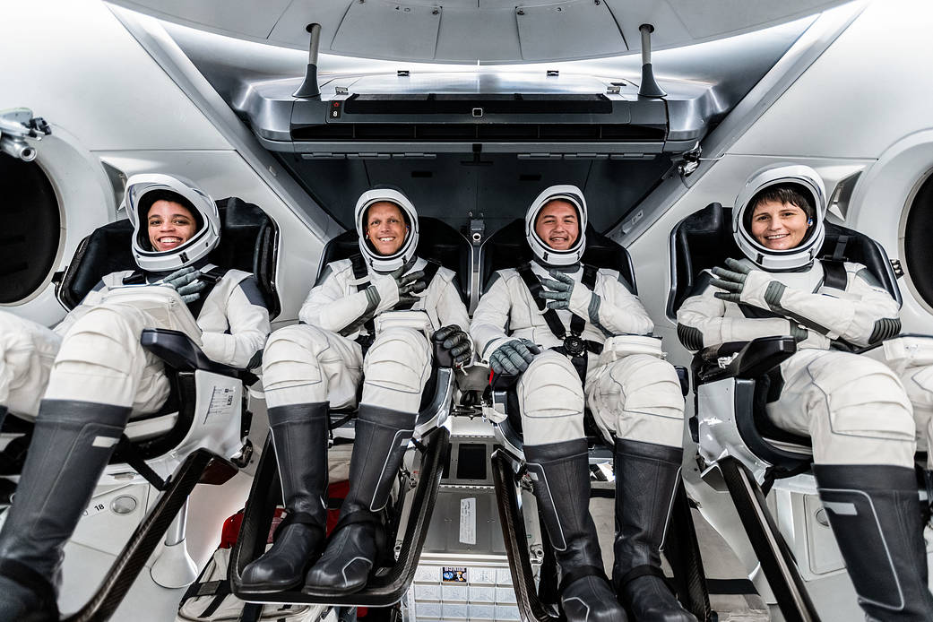 SpaceX Crew-4 astronauts participate in a training session