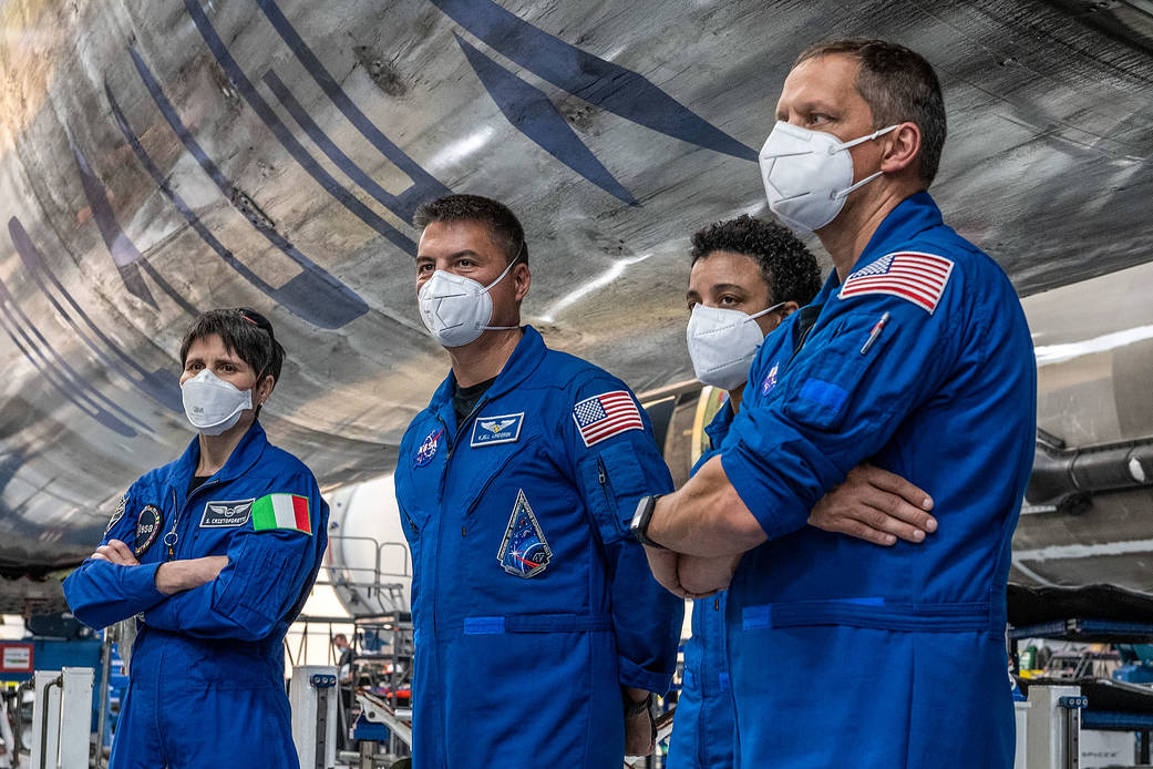 SpaceX Crew-4 astronauts participate in a training session