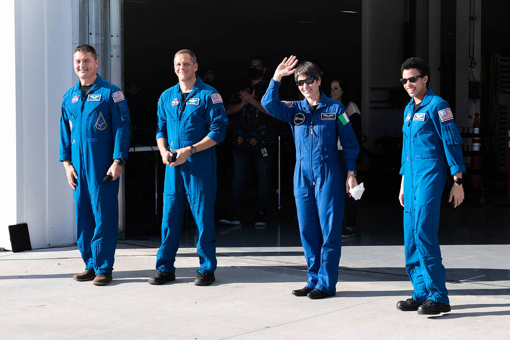 SpaceX Crew-4 astronauts participate in a training session