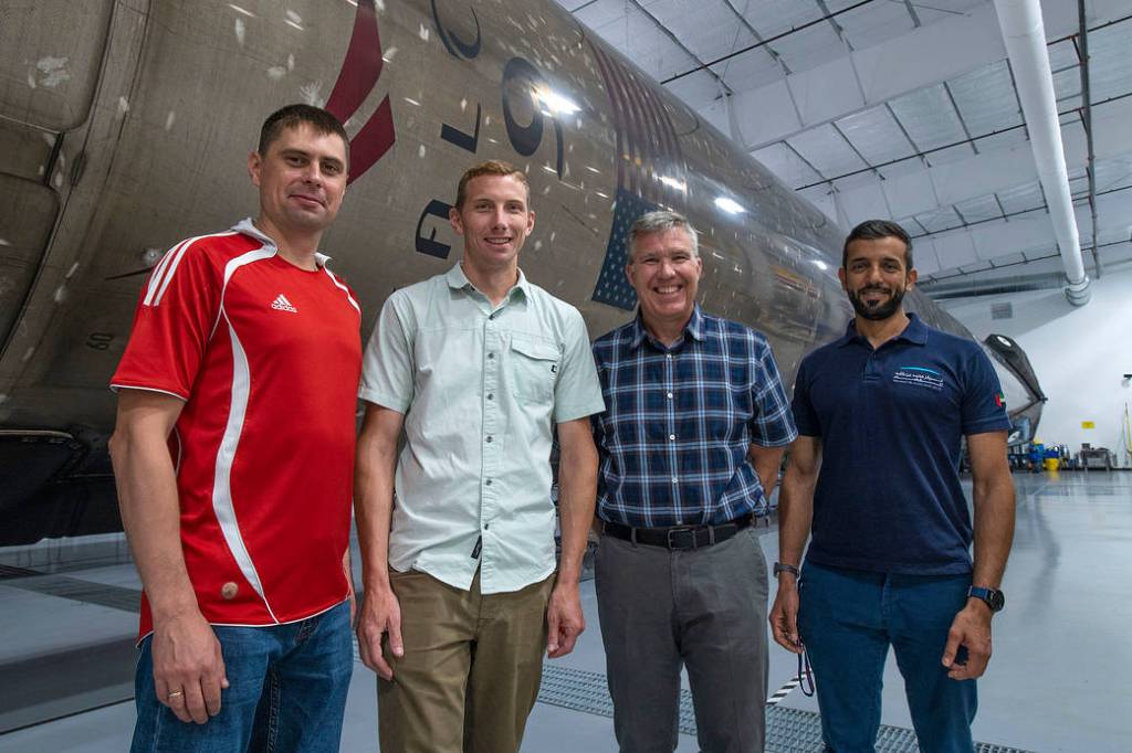 The four SpaceX Crew-6 crew members pose for a photo