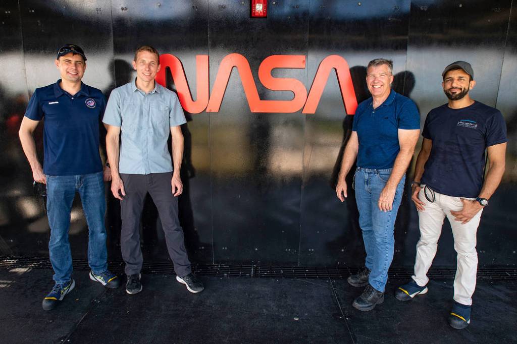 The four SpaceX Crew-6 crew members pose for a photo