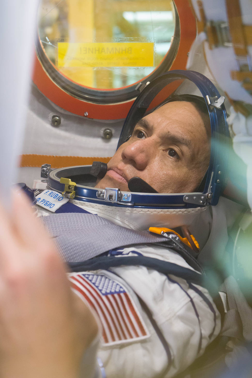 NASA astronaut Frank Rubio performs preflight checkouts
