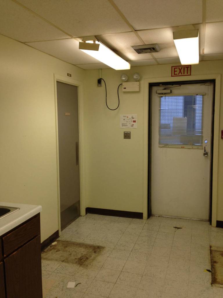 Break Area Showing the Back Door in Building 225