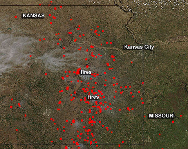 Fires in Eastern Kansas