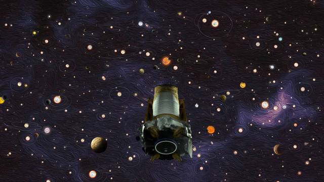 Kepler over oil paint filter background