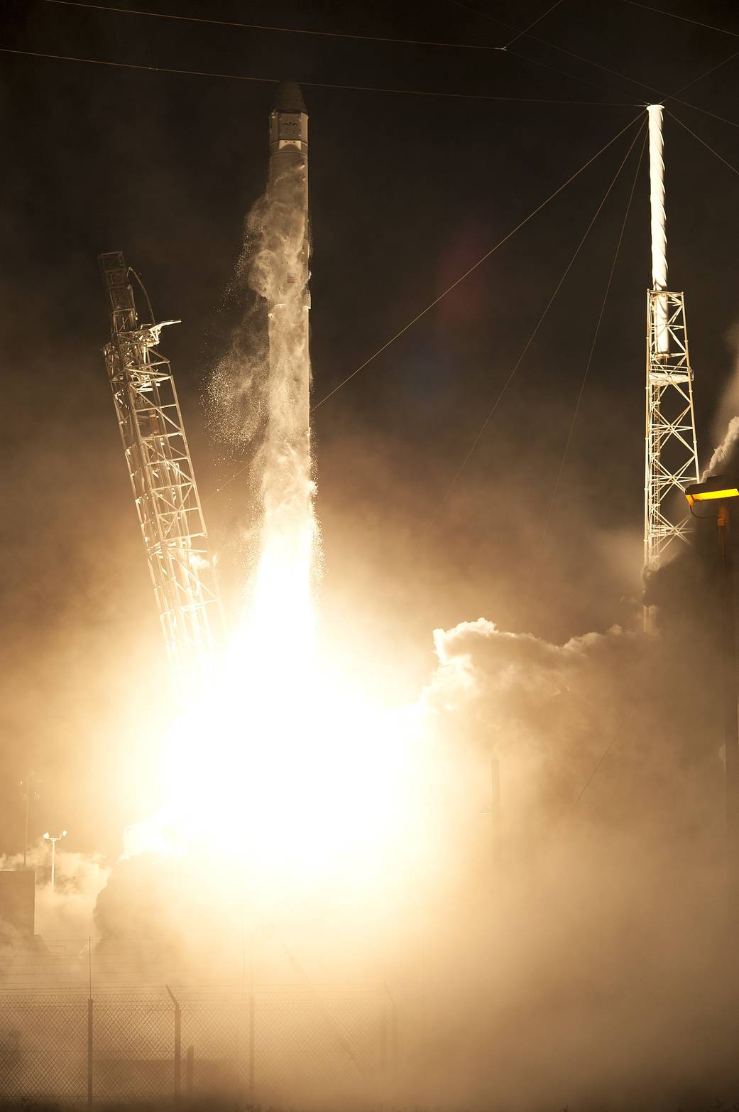 SpaceX rocket lifts off from Space Launch Complex 40 at Cape Canaveral Air Force Station carrying the Dragon resupply spacecraft to the International Space Station. 