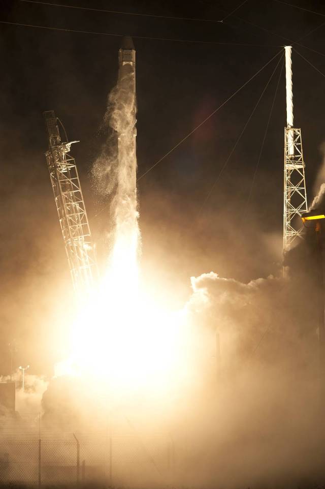 SpaceX rocket lifts off from Space Launch Complex 40 at Cape Canaveral Air Force Station carrying the Dragon resupply spacecraft to the International Space Station. 