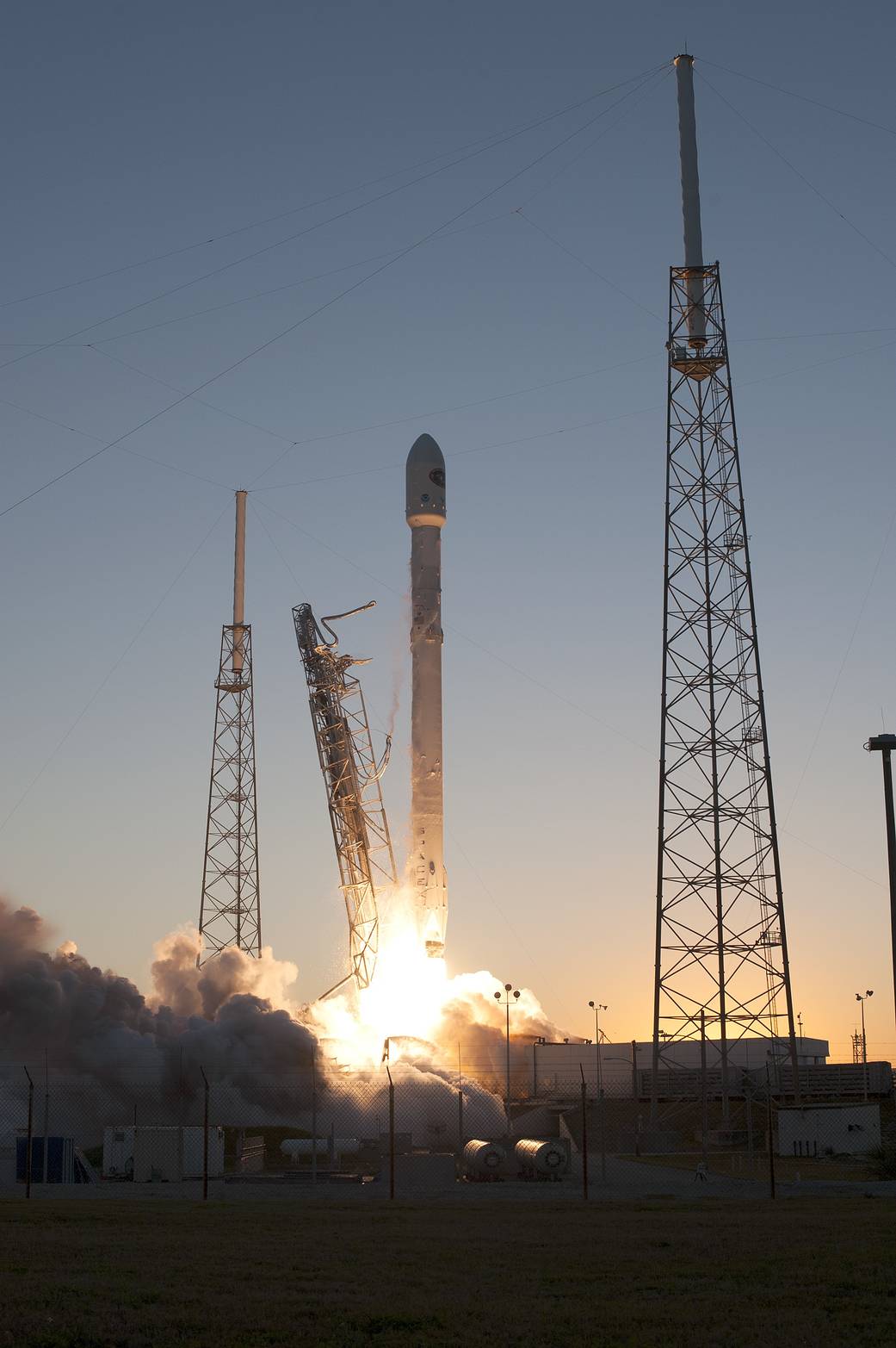 The SpaceX Falcon 9 rocket carrying NOAA’s Deep Space Climate Observatory spacecraft, or DSCOVR, lifts off from Space Launch Complex 40 at Cape Canaveral Air Force Station in Florida.