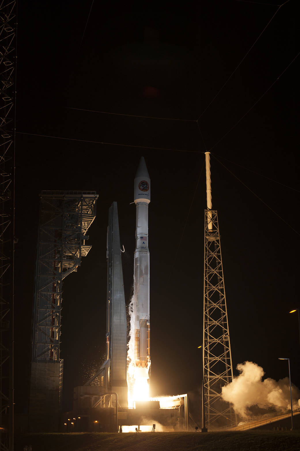 A United Launch Alliance Atlas V rocket lifts off from Space Launch Complex 41 at Cape Canaveral Air Force Station carrying an Orbital ATK Cygnus resupply spacecraft on a commercial resupply services mission to the International Space Station.