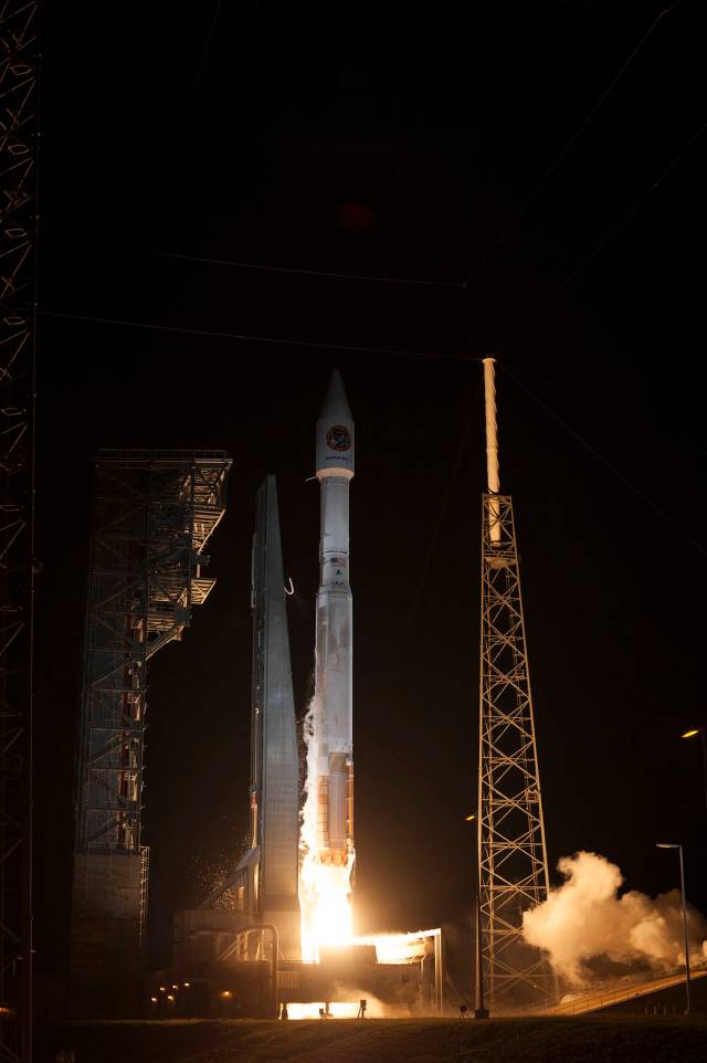 A United Launch Alliance Atlas V rocket lifts off from Space Launch Complex 41 at Cape Canaveral Air Force Station carrying an Orbital ATK Cygnus resupply spacecraft on a commercial resupply services mission to the International Space Station. 