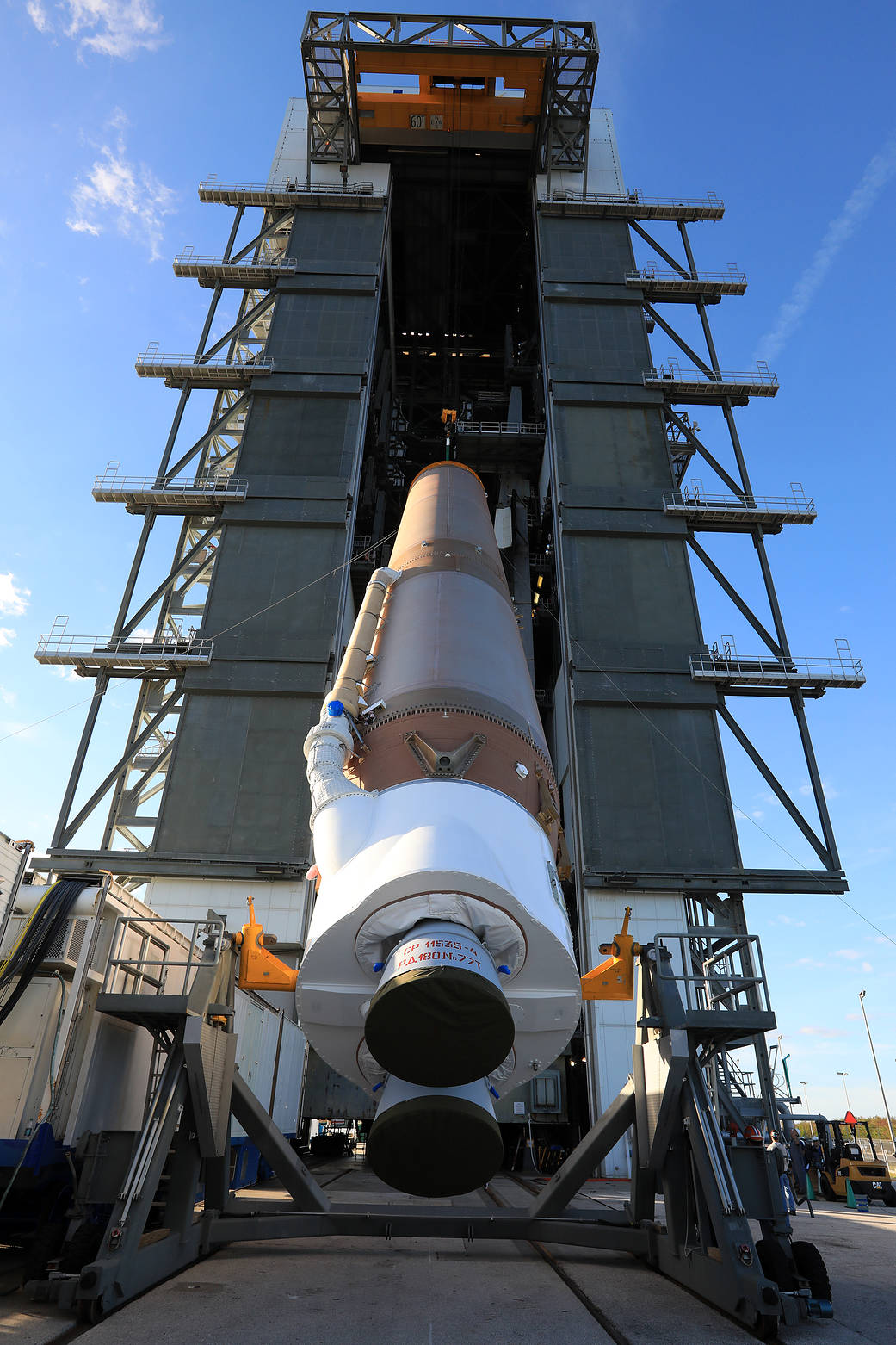 Atlas V First Stage Arrives at Pad 41 for GOES-R 