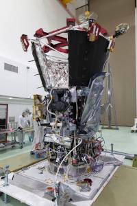 NASA's Parker Solar Probe undergoes testing at the Astrotech processing facility in Titusville, Florida, near NASA's Kennedy Space Center on Friday, May 18, 2018.