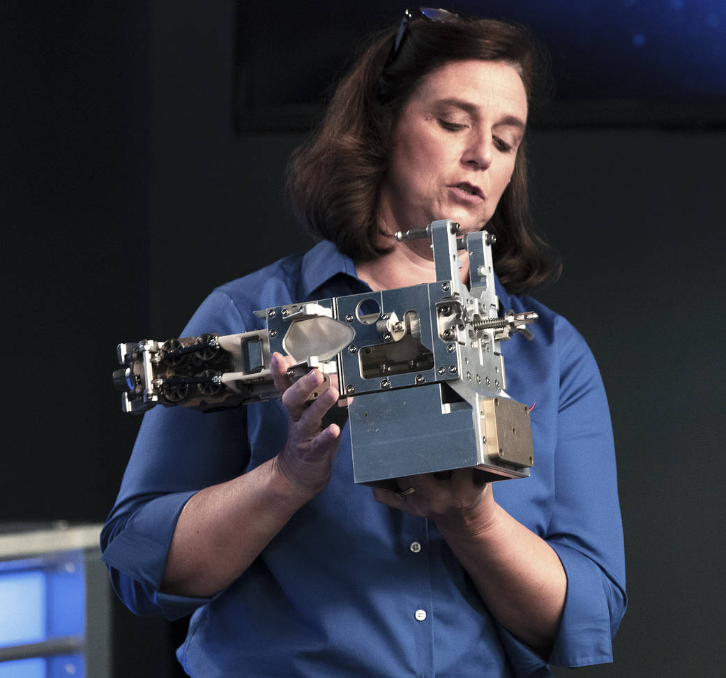 Jill McGuire, project manager for the Robotic Refueling Mission 3, or RRM3, experiment