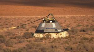 Boeing’s CST-100 Starliner lands in the New Mexico desert in the company’s Pad Abort Test for NASA’s Commercial Crew Program.