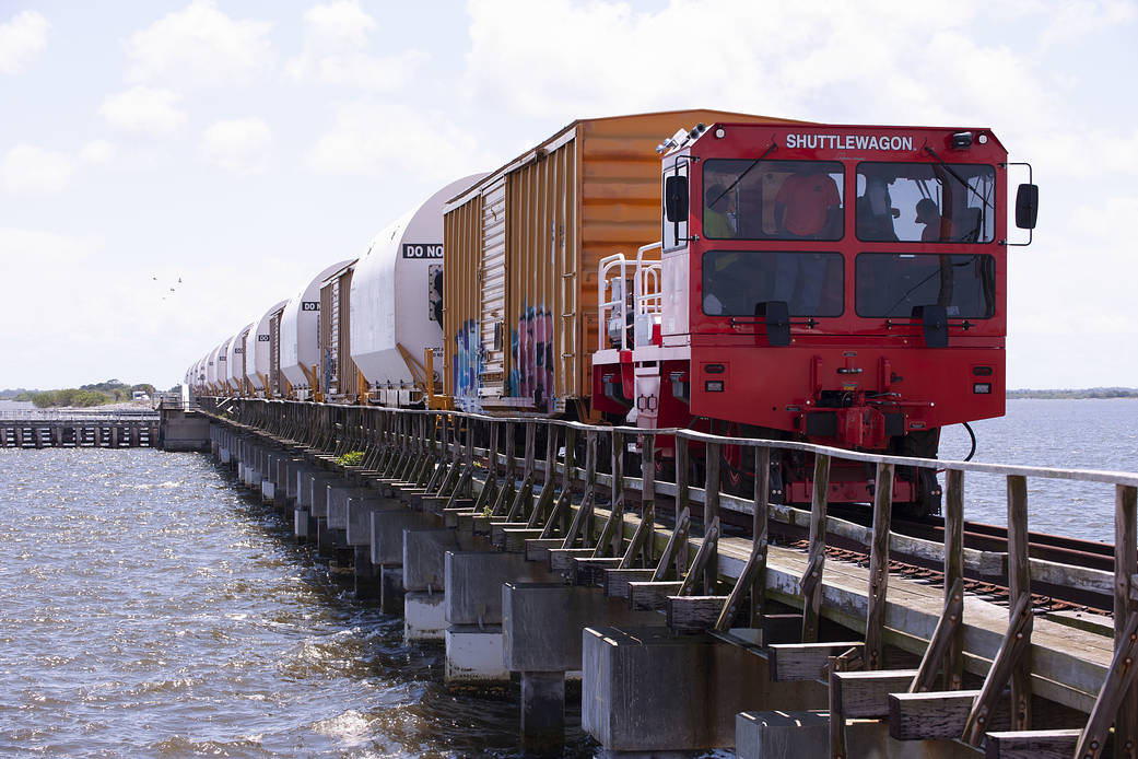 Twin rocket boosters for NASA’s Space Launch System (SLS) that will power Artemis missions to the Moon have arrived at the agency’s Kennedy Space Center in Florida.