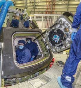 NASA astronauts Barry “Butch” Wilmore, left, and Sunita "Suni" Williams visit the Commercial Crew and Cargo Processing Facility at Kennedy Space Center in Florida on Dec. 17, 2020.