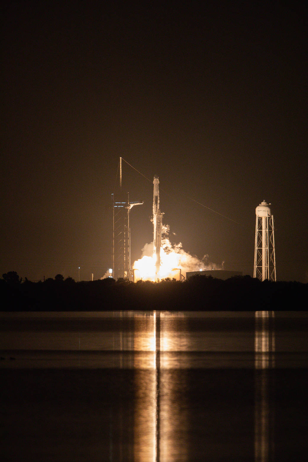 The SpaceX Falcon 9 rocket with the Crew Dragon lifts off from Launch Pad 39A at NASA’s Kennedy Space Center in Florida on Nov. 10, 2021. Aboard ...
