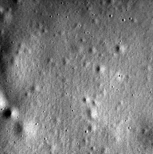 Closeup of Mercury surface with craters
