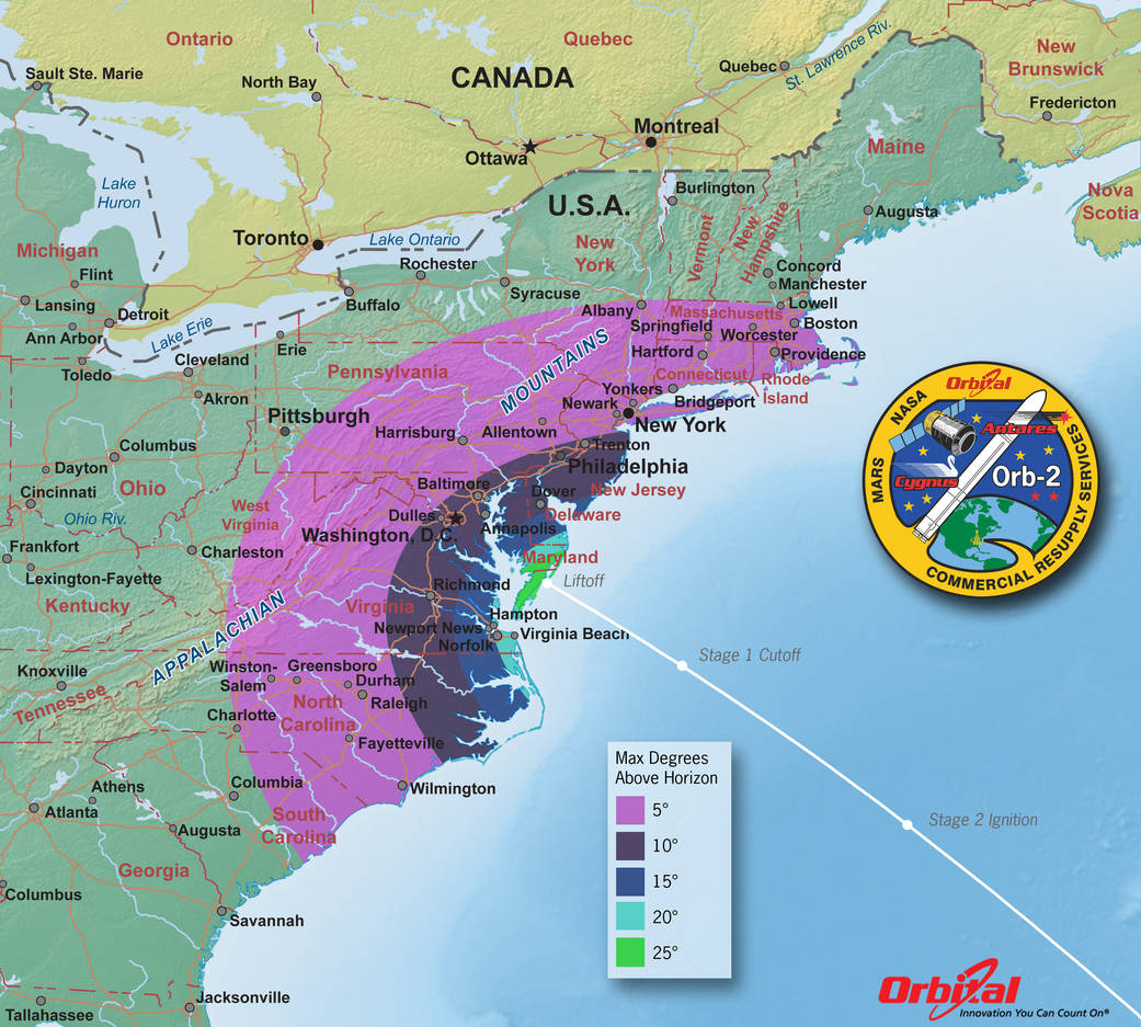 Launch Viewing Map – Elevation