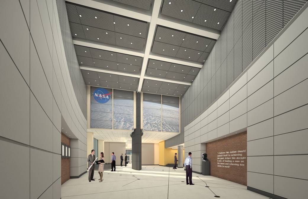 This artist concept depicts a sleek, modern interior for the new Headquarters Building