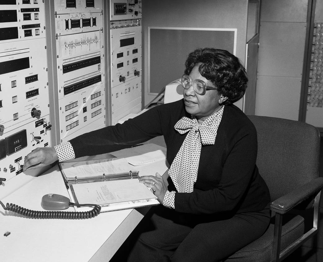 Mary Jackson at desk with computers