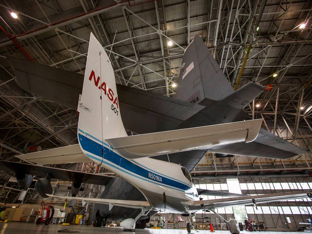 NASA Planes Positioned Almost as if They are Giant Sculpture