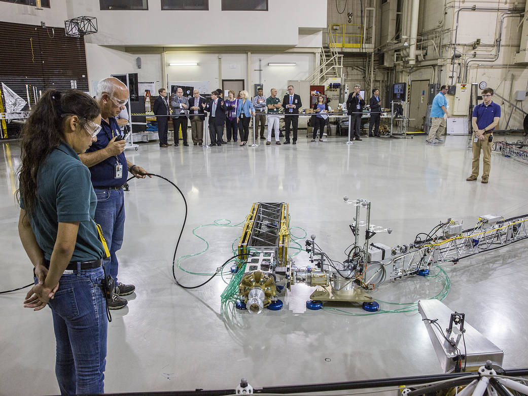 NASA engineers test the TALISMAN robotic arm.