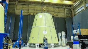 Teams recently completed welding the launch vehicle stage adapter for Artemis II, the first flight with astronauts.