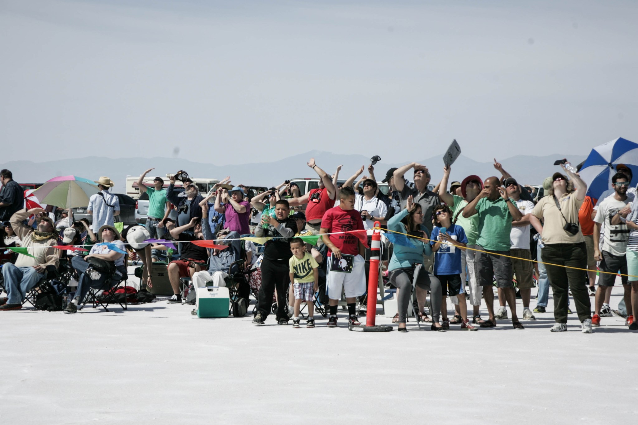 Spectators watching the launch