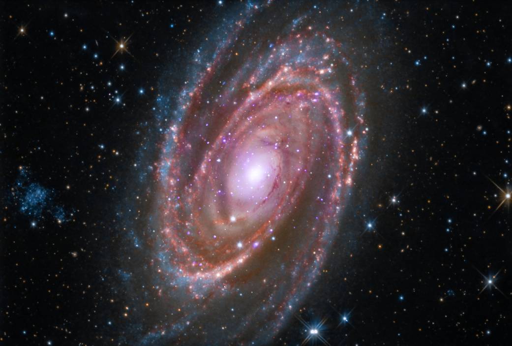 M81 is a spiral galaxy about 12 million light years away