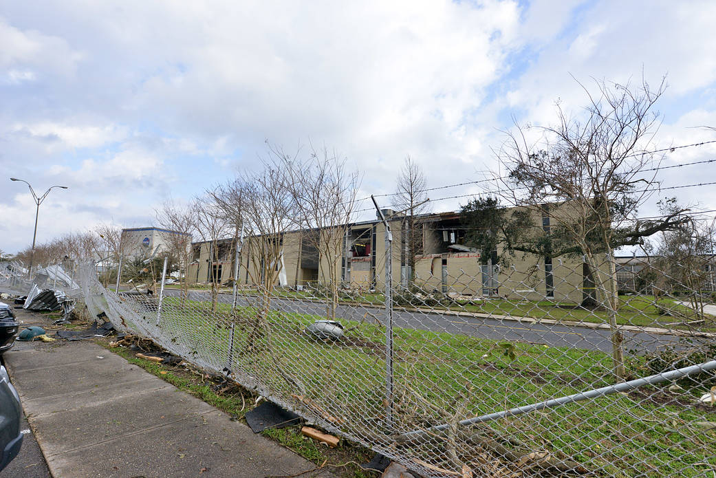 Damaged buildings at NASA Michoud