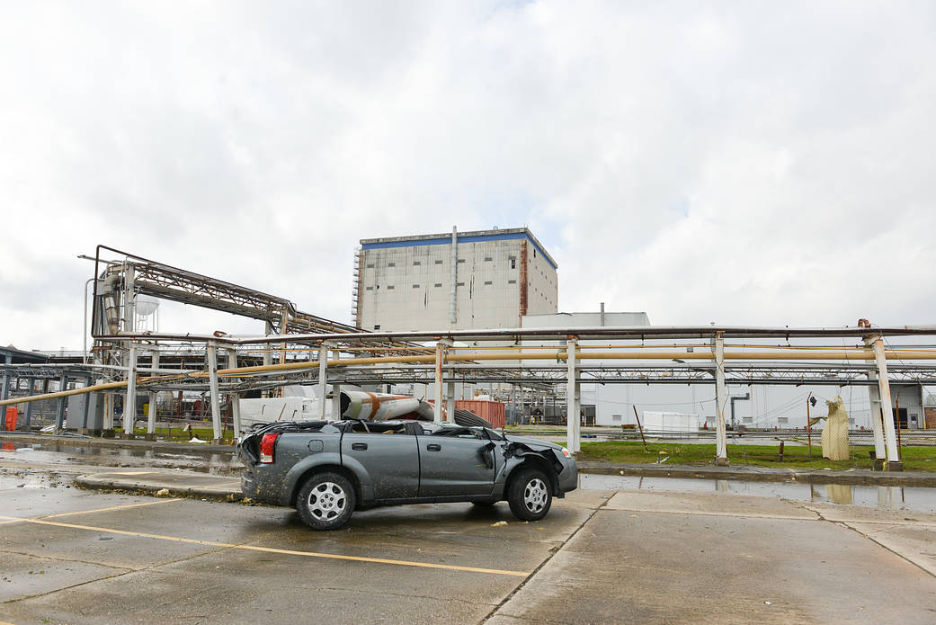 Damaged buildings at NASA Michoud