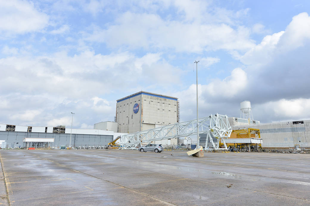 Roof and equipment damage was sustained today at NASA’s Michoud Assembly Facility in New Orleans, Louisiana