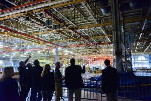 Robert Lightfoot visits Michoud Assembly Facility to assess tornado damage