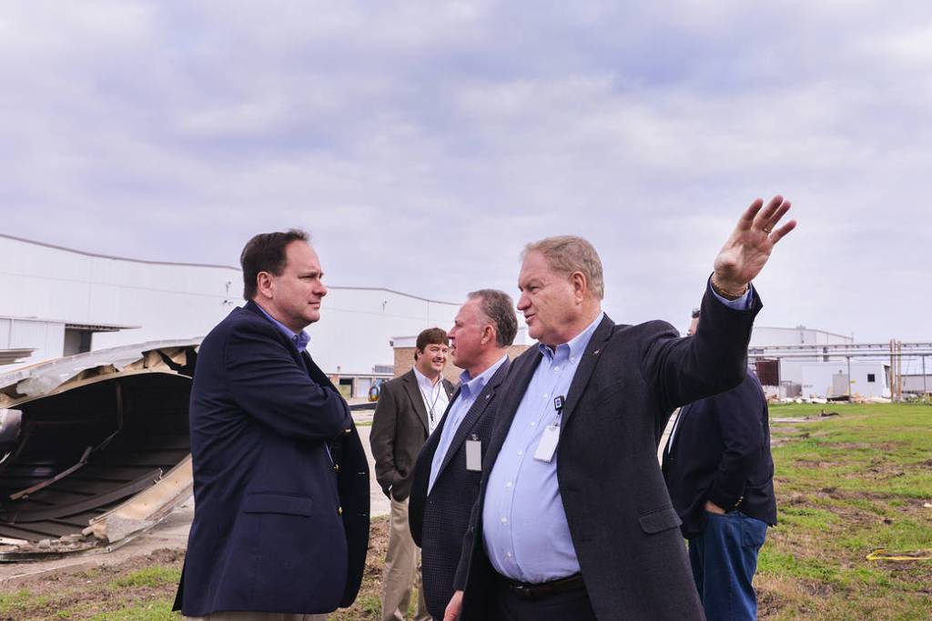 Acting NASA Administrator Robert Lightfoot Surveys Michoud Tornado Damage