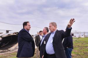 Robert Lightfoot visits Michoud Assembly Facility to assess tornado damage
