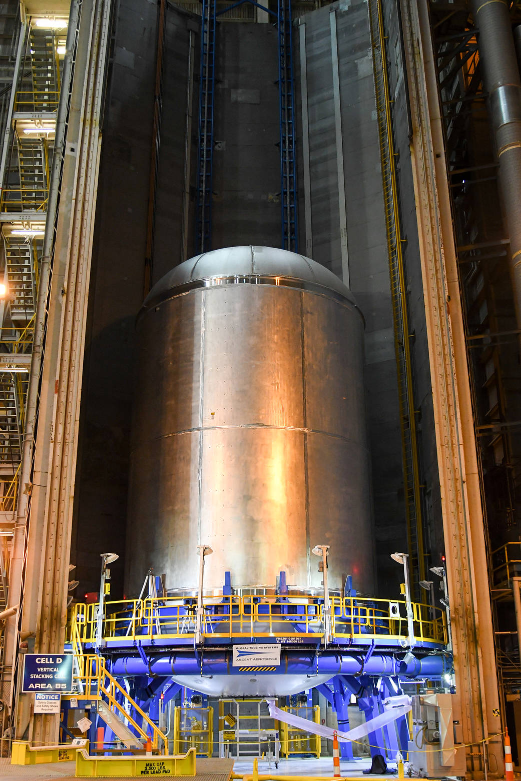 The liquid oxygen flight (LOX) tank.