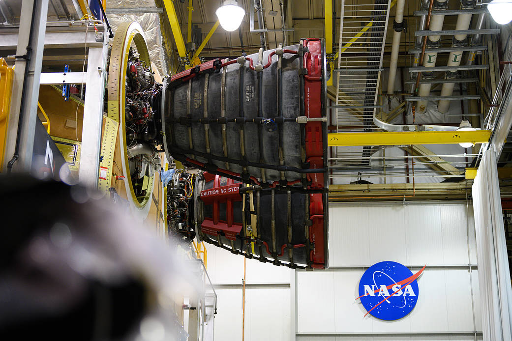 The second RS-25 engine has been attached to the core stage for NASA’s Space Launch System (SLS) rocket.