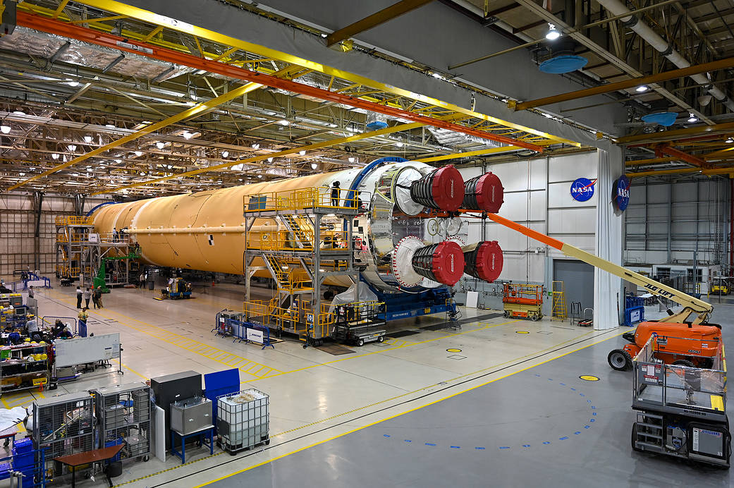 Space Launch System (SLS) rocket core stage for Artemis I