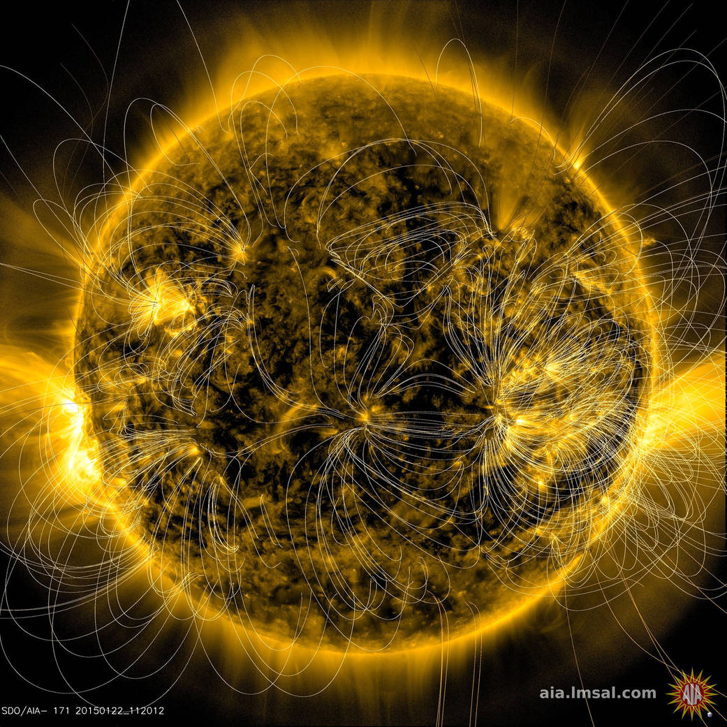 Solar model of magnetic lines over a 3 day period.