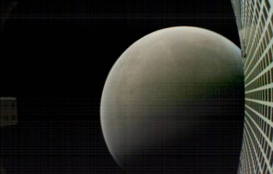 MarCO-B, one of the experimental Mars Cube One (MarCO) CubeSats, took this image of Mars