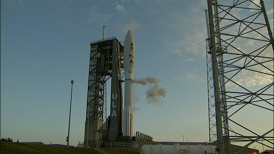 Atlas V rocket on launch pad at Space Launch Complex 41 with NASA's Mars Perseverance rover on July 30, 2020.